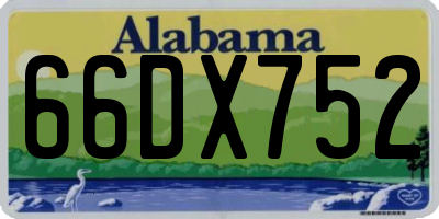 AL license plate 66DX752