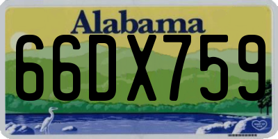 AL license plate 66DX759