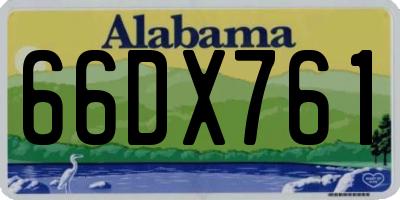 AL license plate 66DX761