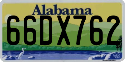 AL license plate 66DX762