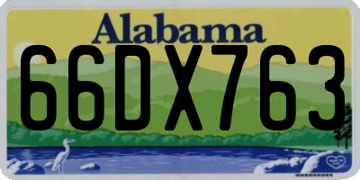 AL license plate 66DX763