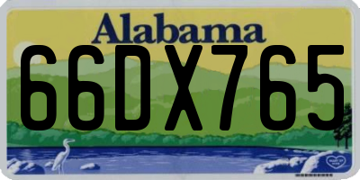 AL license plate 66DX765