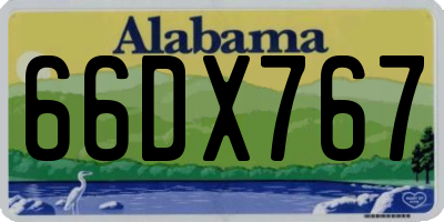 AL license plate 66DX767