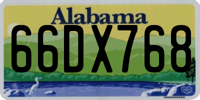 AL license plate 66DX768
