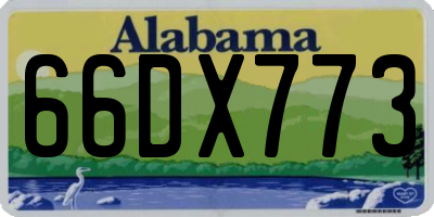 AL license plate 66DX773
