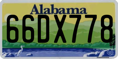 AL license plate 66DX778