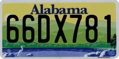 AL license plate 66DX781