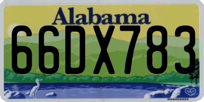 AL license plate 66DX783