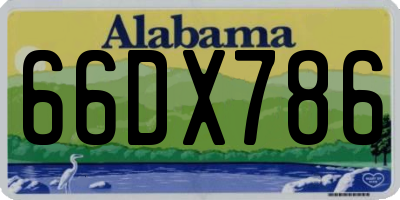 AL license plate 66DX786
