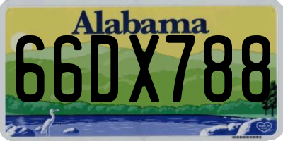 AL license plate 66DX788