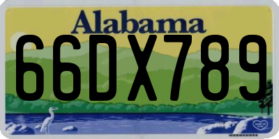 AL license plate 66DX789
