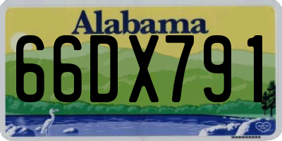 AL license plate 66DX791
