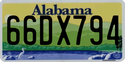 AL license plate 66DX794