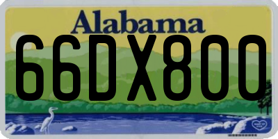 AL license plate 66DX800