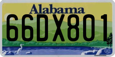 AL license plate 66DX801