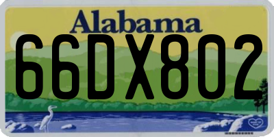 AL license plate 66DX802
