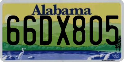 AL license plate 66DX805