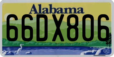 AL license plate 66DX806