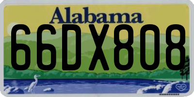 AL license plate 66DX808