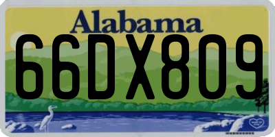 AL license plate 66DX809