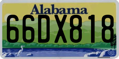 AL license plate 66DX818