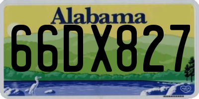 AL license plate 66DX827