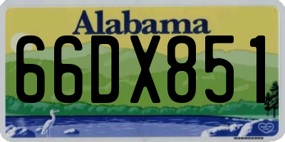 AL license plate 66DX851
