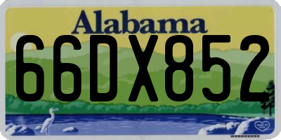 AL license plate 66DX852
