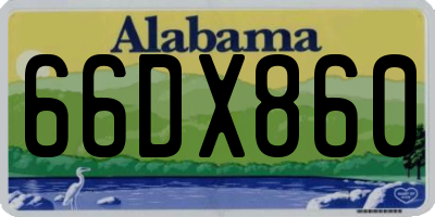 AL license plate 66DX860