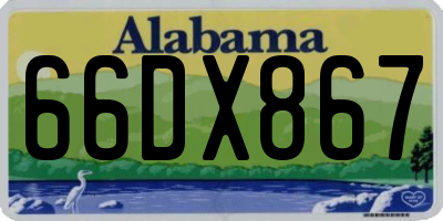 AL license plate 66DX867