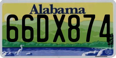AL license plate 66DX874