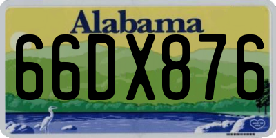 AL license plate 66DX876
