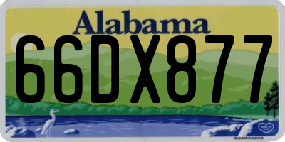 AL license plate 66DX877