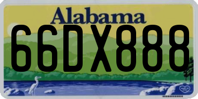 AL license plate 66DX888