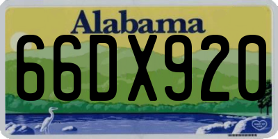 AL license plate 66DX920