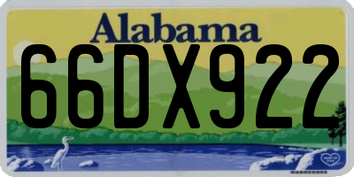 AL license plate 66DX922