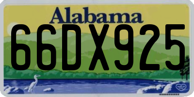 AL license plate 66DX925