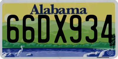 AL license plate 66DX934