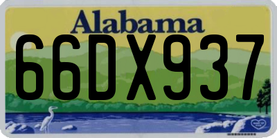AL license plate 66DX937
