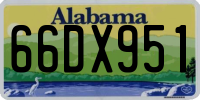 AL license plate 66DX951