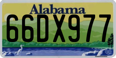 AL license plate 66DX977