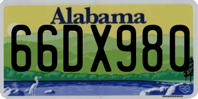 AL license plate 66DX980