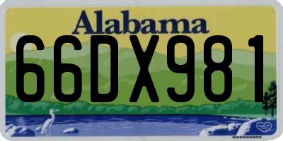 AL license plate 66DX981