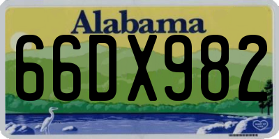 AL license plate 66DX982
