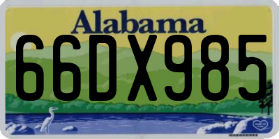 AL license plate 66DX985