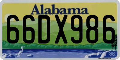 AL license plate 66DX986