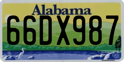 AL license plate 66DX987