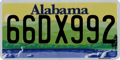 AL license plate 66DX992