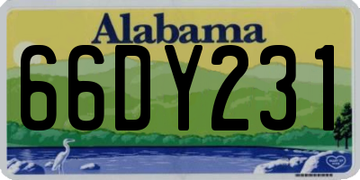 AL license plate 66DY231