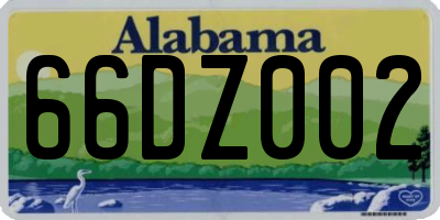 AL license plate 66DZ002